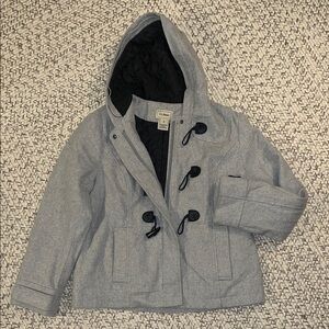 L.L. Bean Light Gray Pea Coat with Hood